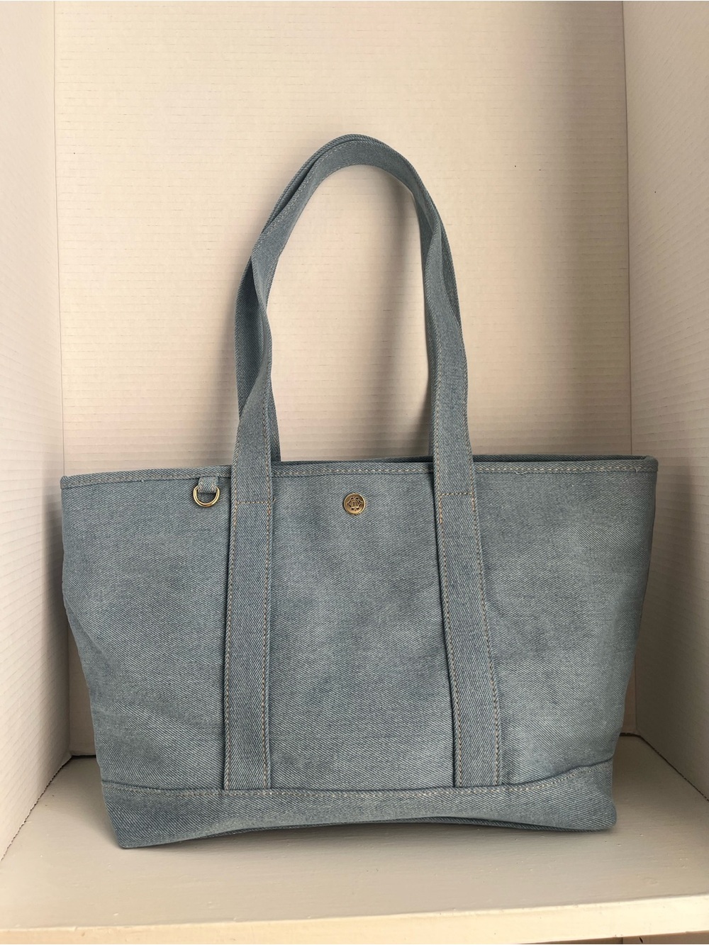 Nanette Lepore Blue Denim Canvas Tote Bag